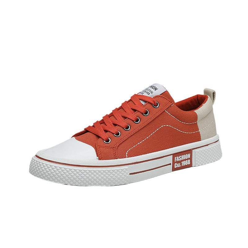 Red canvas shoes men's 2025 new summer breathable low-top niche cloth shoes boys trend sports, leisure board