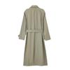 Autumn Spring Women with Belt Solid Double Breasted Trench Vintage Lapel Neck Long Sleeves Female Chic Lady Jacket