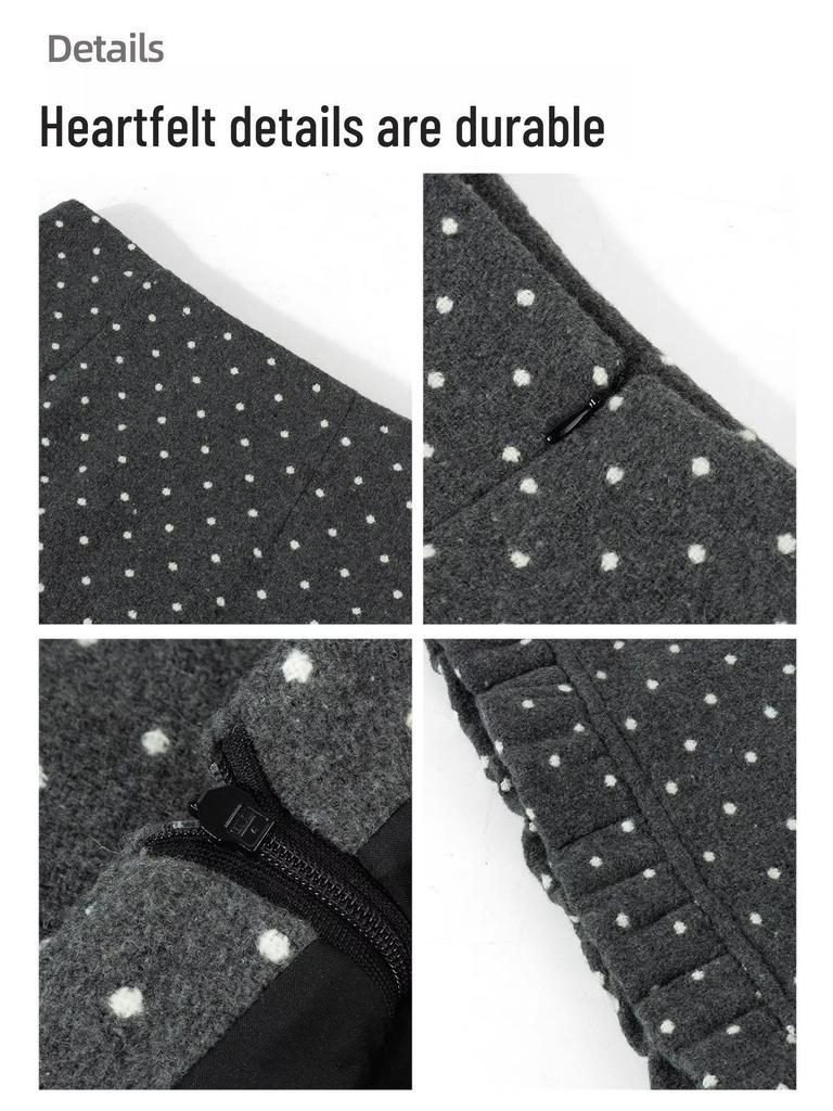Gray Polka Dot Korean Style Hip-Hugging Short Skirt - Autumn/Winter 2026 Collection