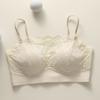 Tube Top Underwear Women's Summer Thin French Lace Suspender Anti-light Beautiful Back Comfortable and Breathable Triangle Cup Bra Cover