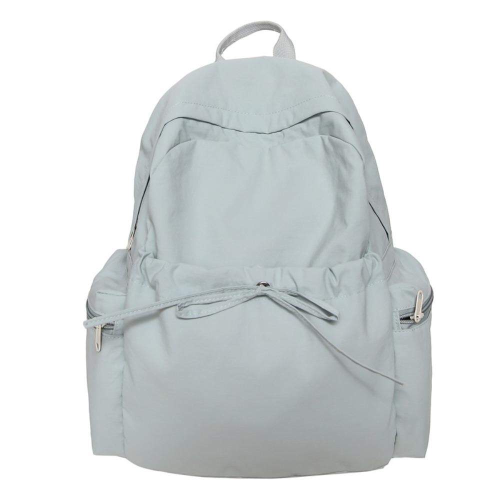 Bowknot Bow Backpack Solid Color Student School Bag Fashion Drawstring Rucksack Outdoor Use