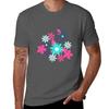 Flower Print Style 4 Tshirt Basic Solid Color Short Sleeve Cotton Top
