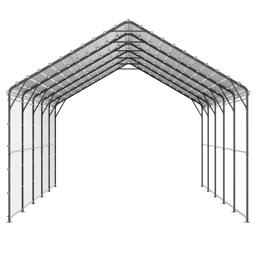 13' x 26' Metal Carport Heavy Duty Outdoor Car Shelter Garage for Boats
