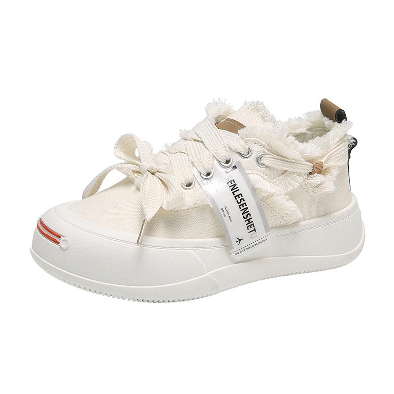 Women Shoes 2022 Summer Trendy Canvas Shoes Women Low Cut Casual Shoes Women Socofy Flat Shoes Zapatos De Mujer