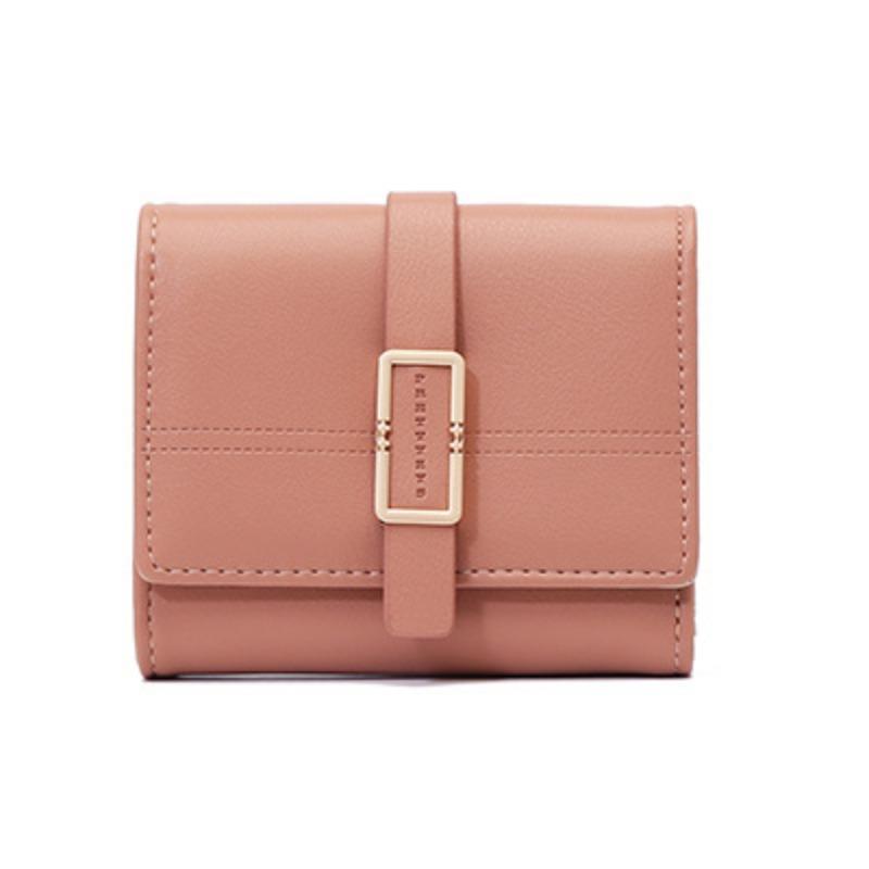 Women's Short Wallet with Simple Buckle and Foldable Handbag for Women