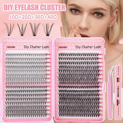 640 Büsche DIY Einzelbüsche Falsche Wimpern Natürlich Dick D-Song Segmentierte Grafting Wimpern