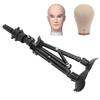 Metal Mannequin Head Stand Adjustable Hairdressing Training Head Tripod AccessoryBlack