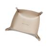 PU Leather Foldable Desktop Storage Tray, Square Organizer for Keys Jewelry Cosmetics, Waterproof Valet Tray for Home Office
