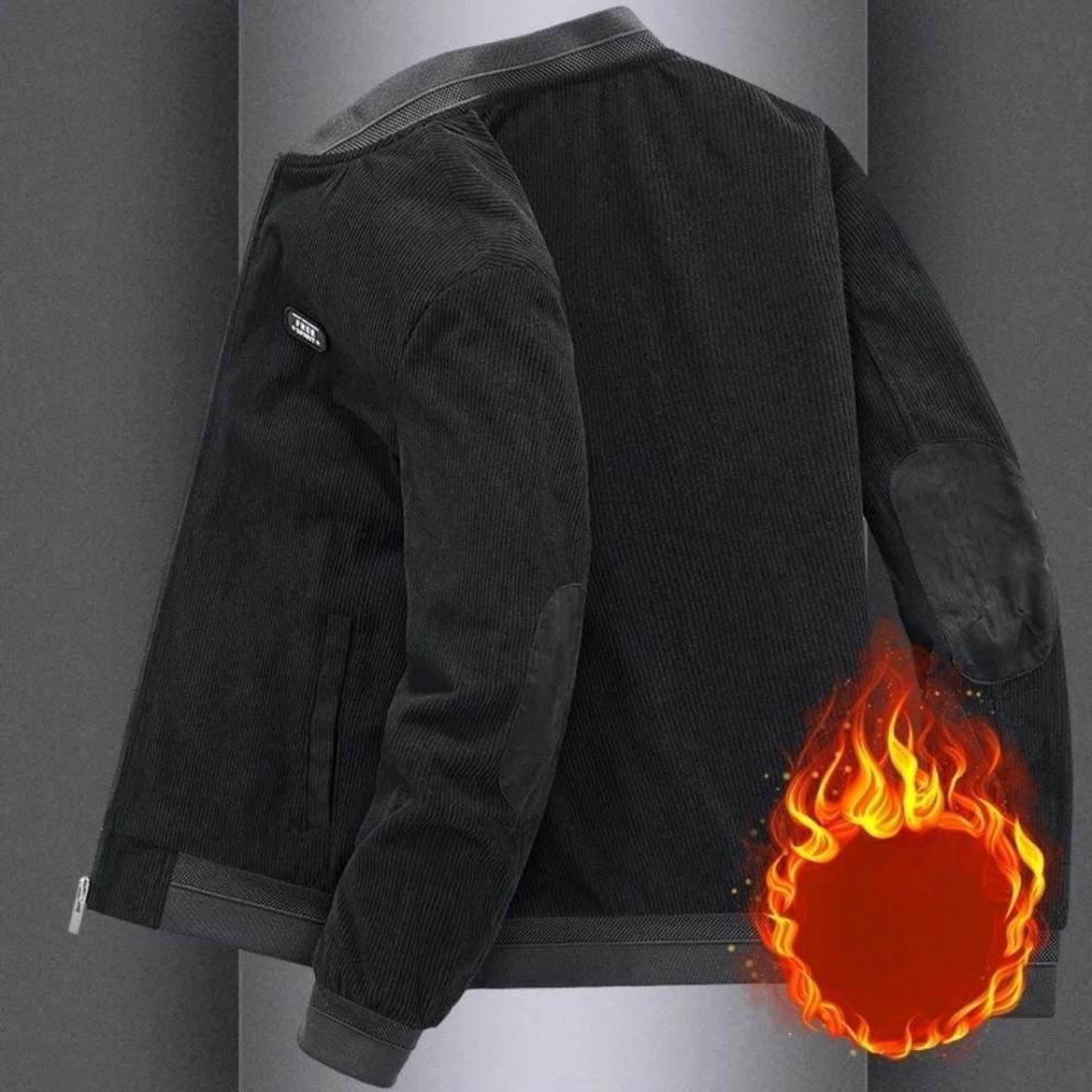 Jacka Herr Höst och Vinter Nya Arbetskläder Lös Toppar Herr Baseballkrage Retro Sammet Förtjockad Jacka Herr