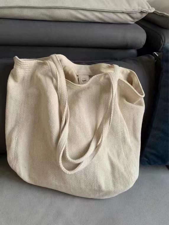 

Bag Women S Twill Canvas Commuting Large Capacity Shoulder Portable Casual Women S Bag Simple Lazy Shopping Bag Tide
