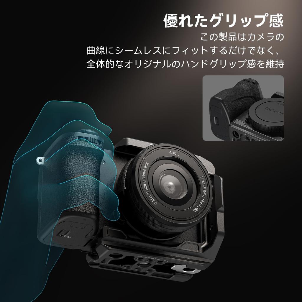 SmallRig Camera Half Cage Support for Sony Alpha 6700 6600 6500 6400 with Quick Release Plate and Shoe 4337 / / / Built-in Arca-Type Mount, 1/4"-20 &