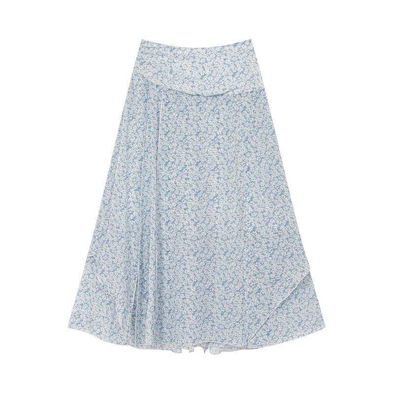 Women s High Rise Maxi Skirt Loose Fit A Line Polka Dot Irregular Layered Elegant French Midi Skirt XS