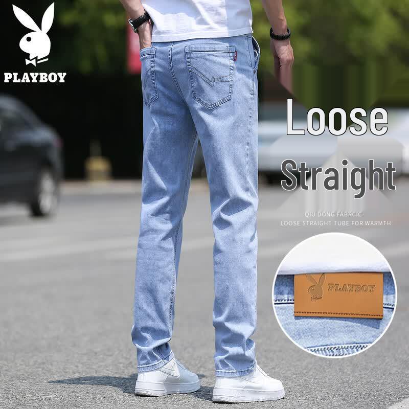 PLAYBOY Men s Summer Loose Straight Jeans 30