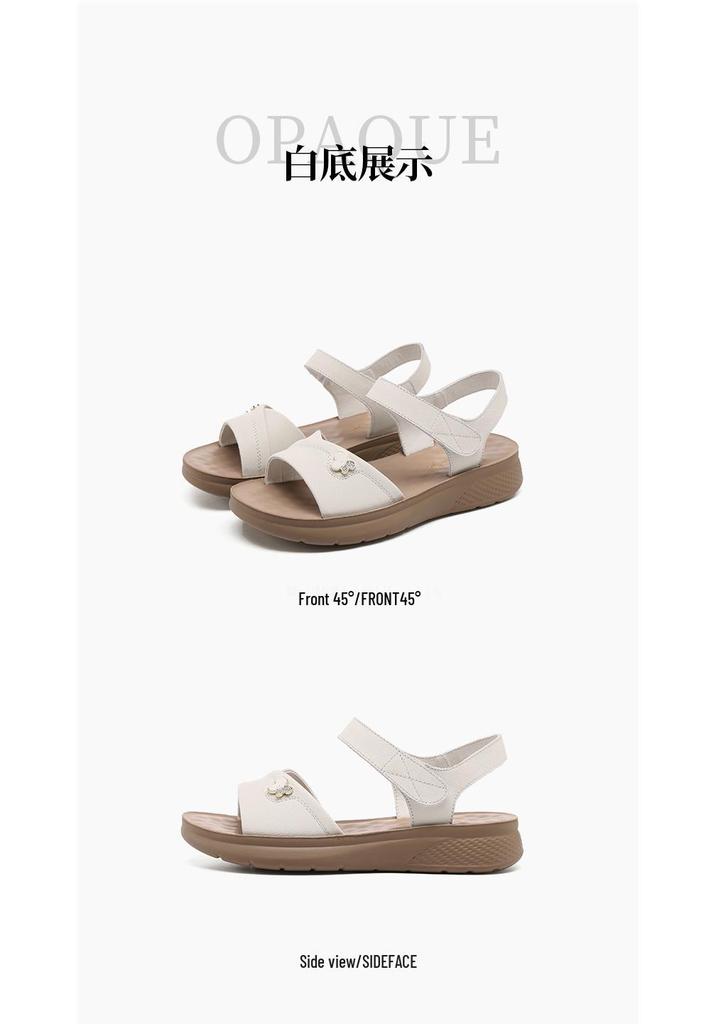 Red Dragonfly Women's Genuine Leather Strap Sandals - 2026 Summer Collection