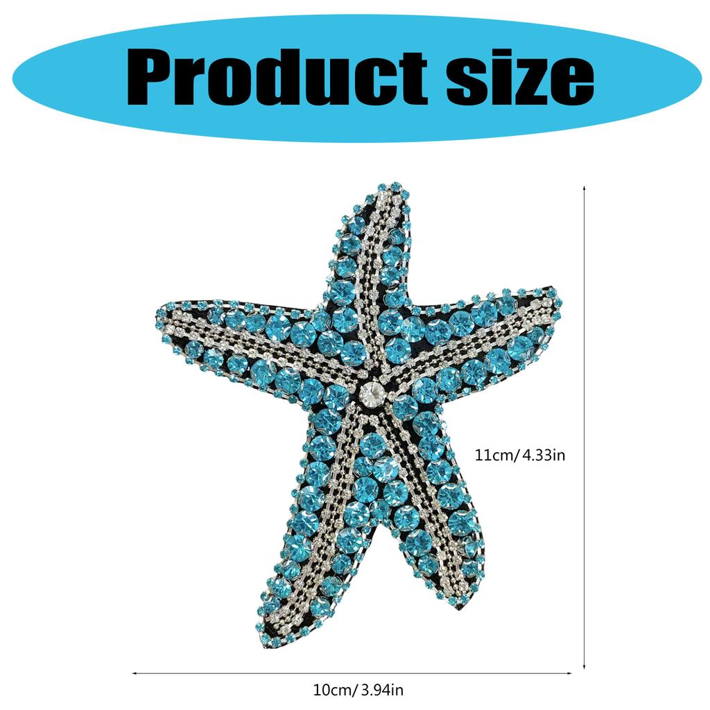 Fashionable Starfishes Rhinestones Patches Sophisticated Wedding Patches for Creative Projects