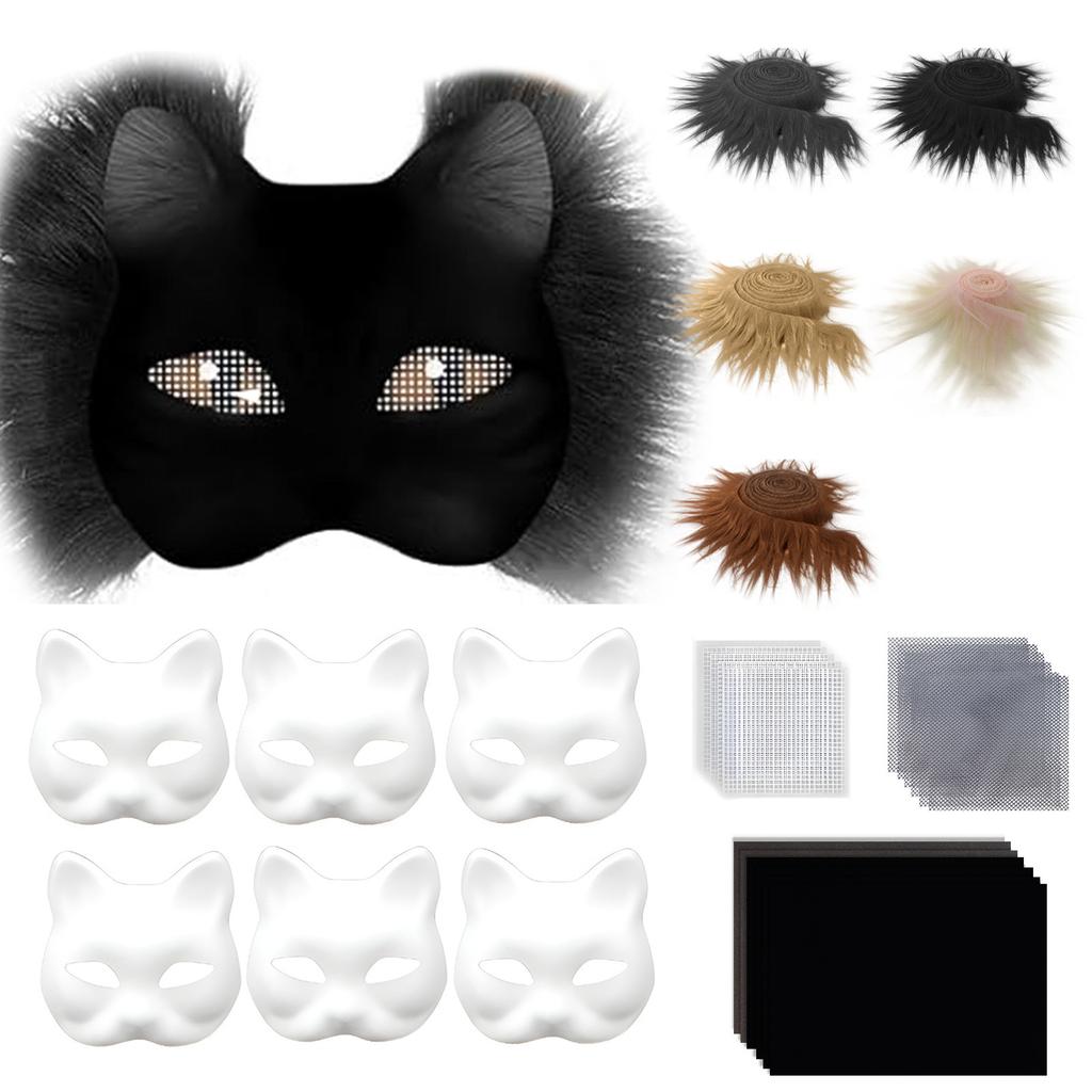 DIY Orc Mask Set Cat Fox Mask 6 with 5 Fur Halloween Role Play Props
