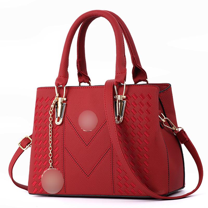 Ielgy Fashion Ladies Handbag Korean Version Embroidered Large-Capacity One-Shoulder Me