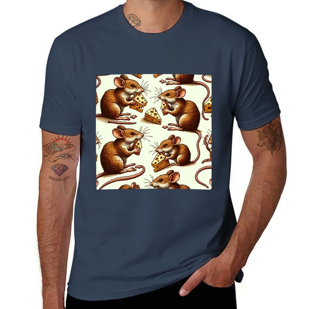 Mouse Eating Cheese Wallpaper Style TShirt Quick Dry Fishing TShirt