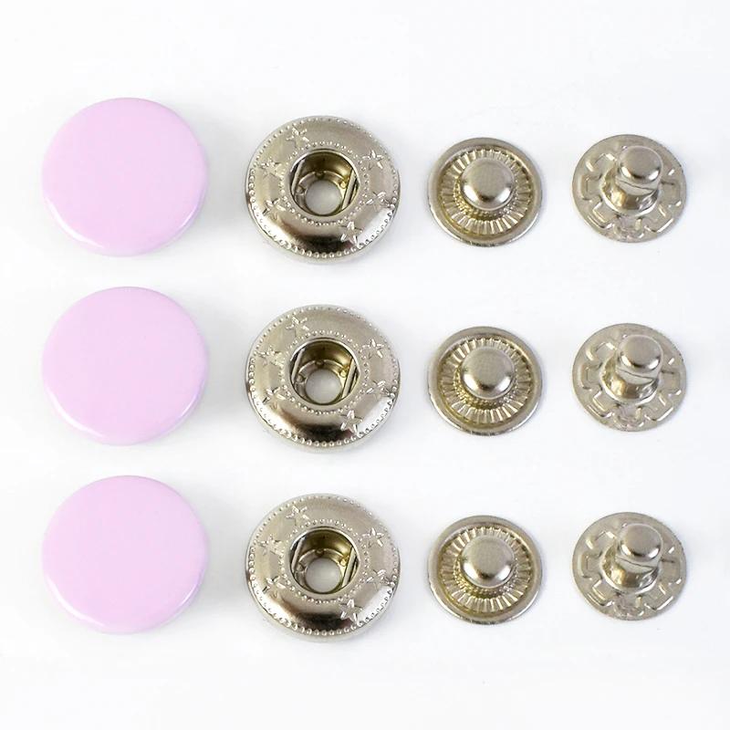 Meetee 100Sets 10-17mm Metal Button 14 Colors Press Studs for Leather Clothes Bags Decor Snap Fasteners Kit Sewing Accessories