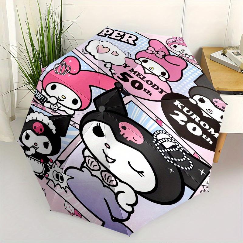 

My Melody,Kuromi Automatic Folding Umbrella-Simple 8-Rib Design, Bright Cartoon Pattern, Durable Iron Frame, Suitable For Travel, Outdoor, B