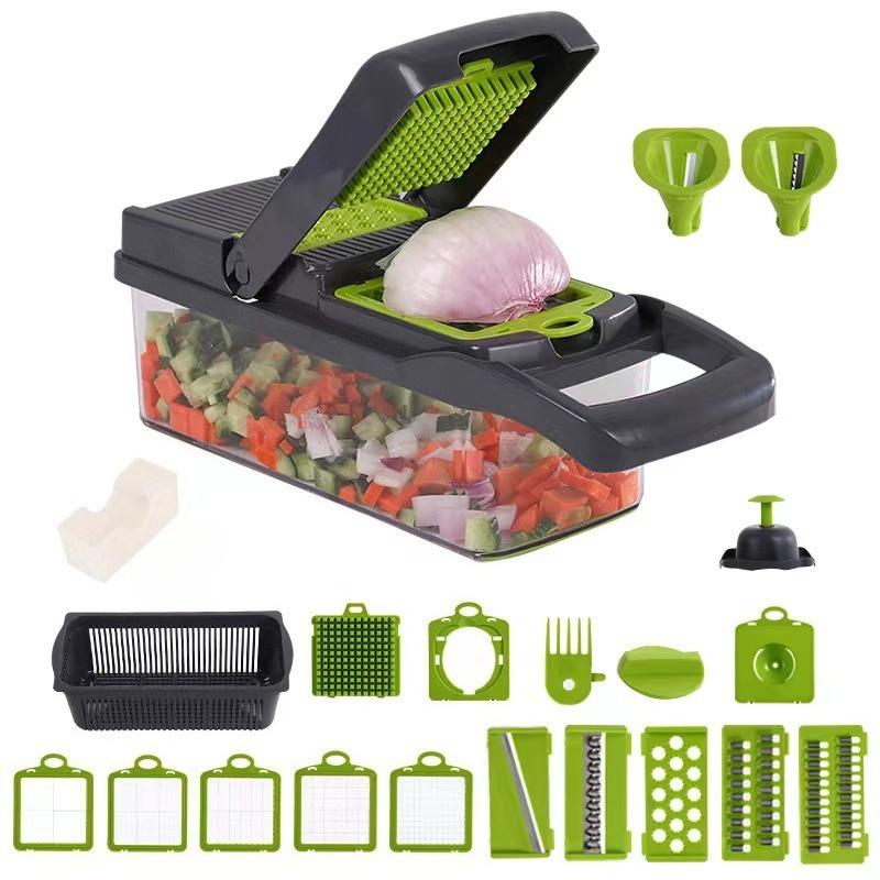 Multifunctional Black And White 22-In-1 15-In-1 Food Chopper Onion Chopper Vegetable Slicer Chopper Vegetable Chopper 22-in-1 Combo Set