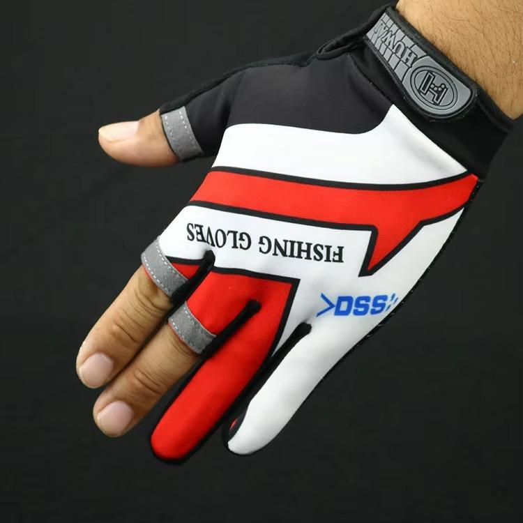 Fischerhandschuhe Herren und Damen Outdoor-Nutzung Fischereischutz Anti-Rutsch 3-Finger-Schnitt Aktives Fischereigerät Angelhandschuhe