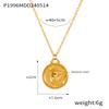 Fenny Fashion Embossed Stars 12 Constellations Round Brand Pendant Necklace 18K Gold Plated Stainless Steel Jewelry