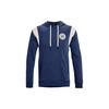 Under Armour Rival Logo Print Drawstring Hoodie Long Sleeve Men Hoodie Blue 1373829-404