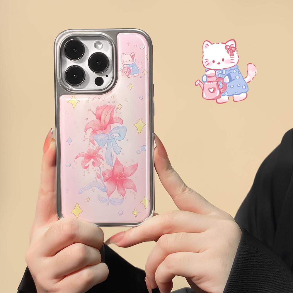 Applicable iPhone16promax Mobile Phone Case Ins Wind Shell Flower Water Condensation Apple 15 Electroplating Advanced 13/14