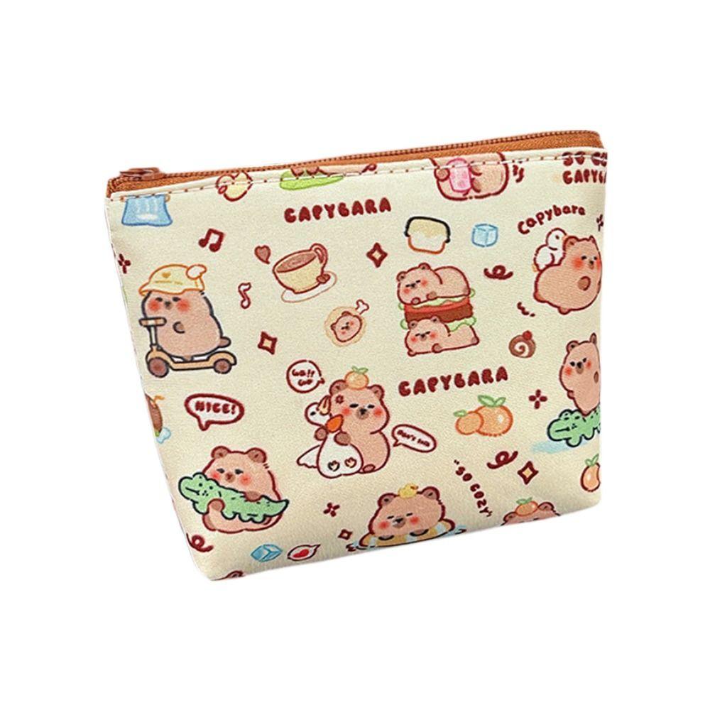 Cute Capybara Coin Purse Portable Waterproof Storage Bag Cartoon Mini Key Bag Small Wallet