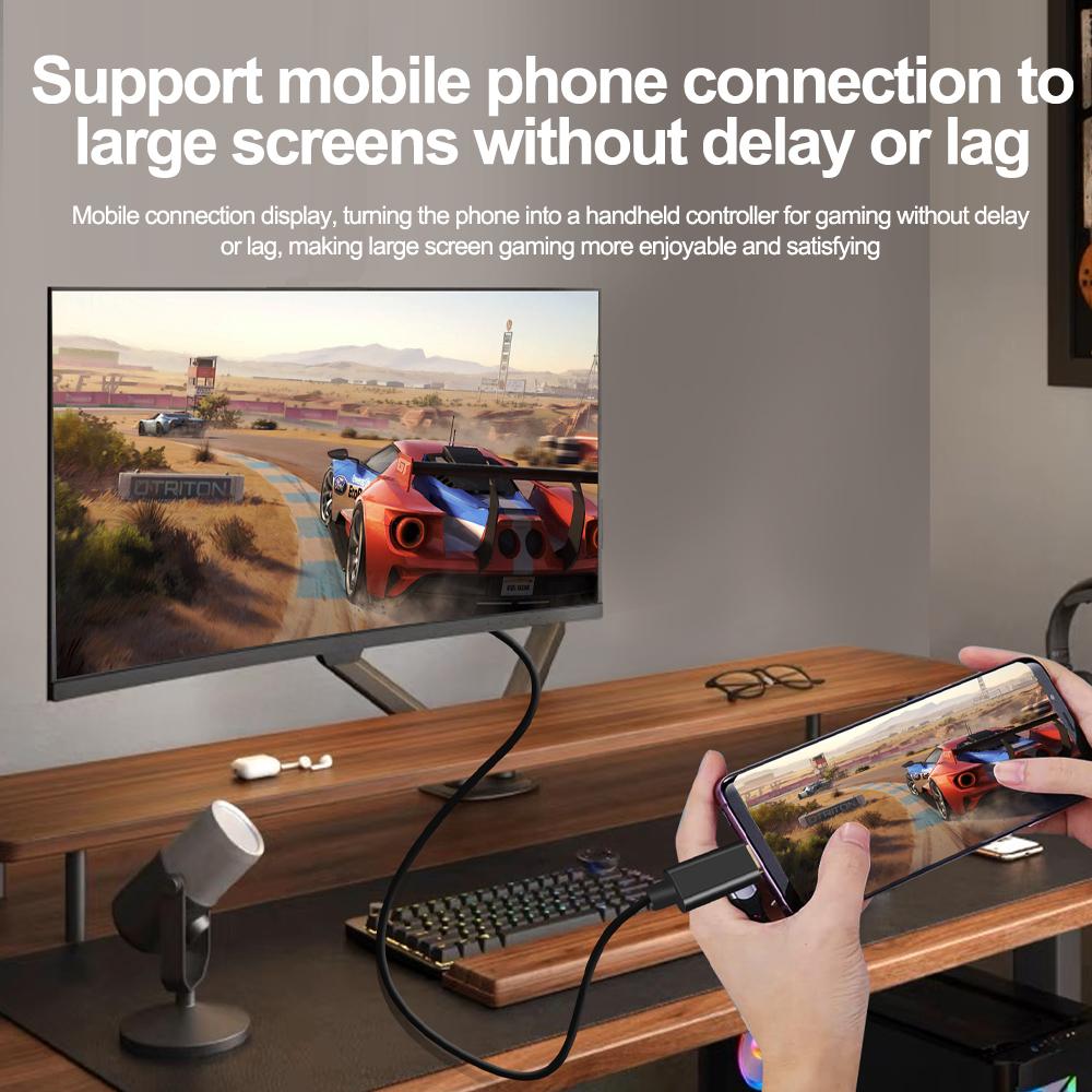 USB C 3.1 To VGA Adapter 1080P Type-C Male To VGA Male Video Converter Cable For HDTV Projector Laptop Monitor
