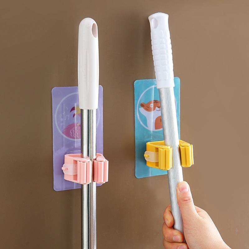 2pcs Mop Holder Card Holder Hook Is Strong And Non-marking Without Punching