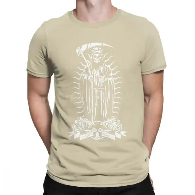 Men's La Santa Muerte T Shirt Saint Death Goth Mexican Death Muertos Mother Skull Cotton 3D Print Tshirt