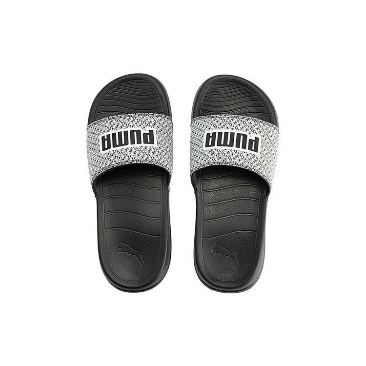 Puma Popcat 20 Sports Rubber Slide Sandals Unisex Footwear Black White 386720-01
