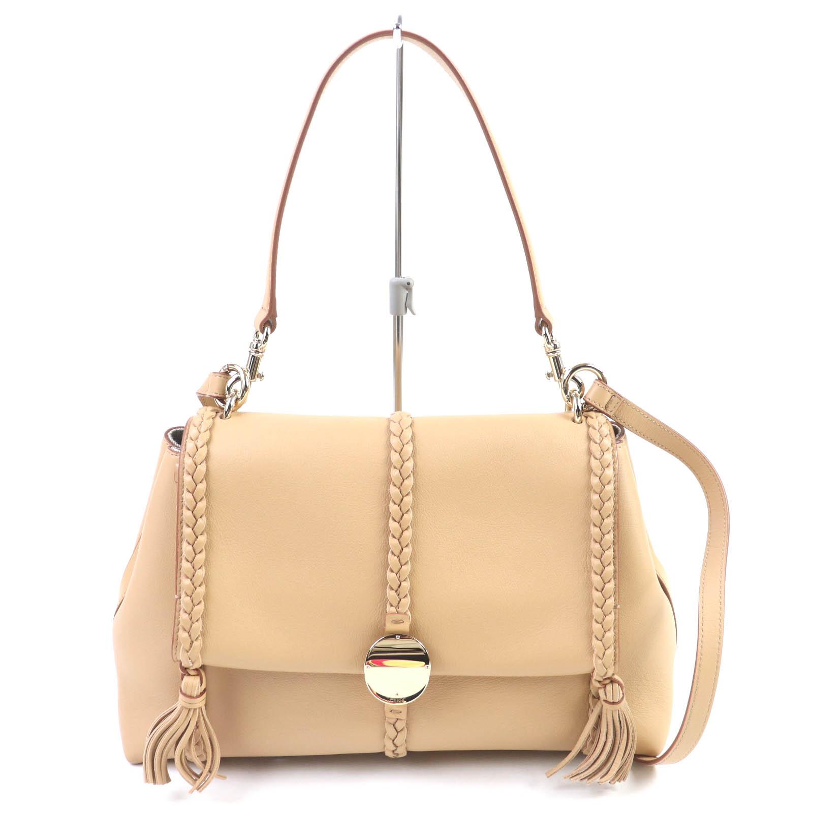 

Chloe Handbag PENELOPE 2WAY Shoulder Bag beige Calf leather Women Used