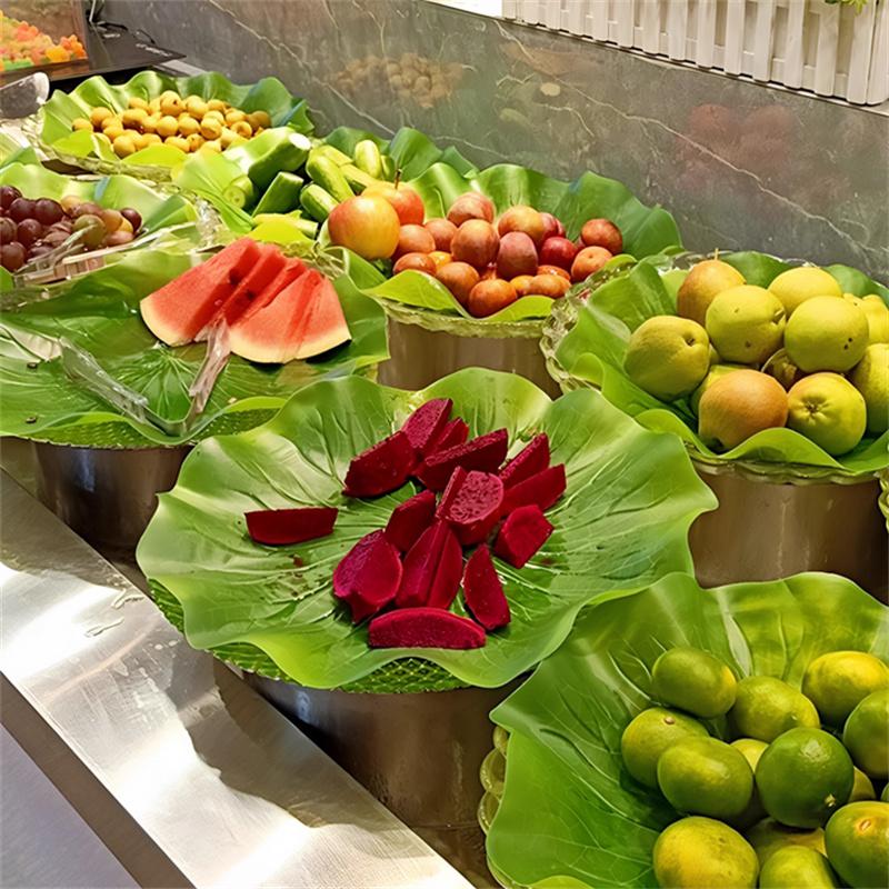 10 pcs set reusable Banana lotus leaf Leaf Placemats Table Decoration Heat Resistant Coasters Faux Pad Dining steak plate Mats