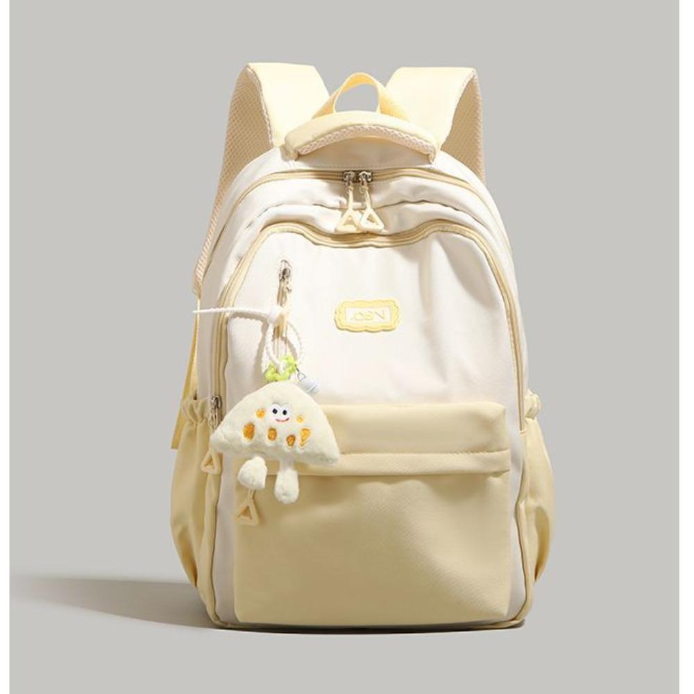 German high-end contrasting color backpack new versatile large-capacity backpack women's junior high school high-value schoolbag