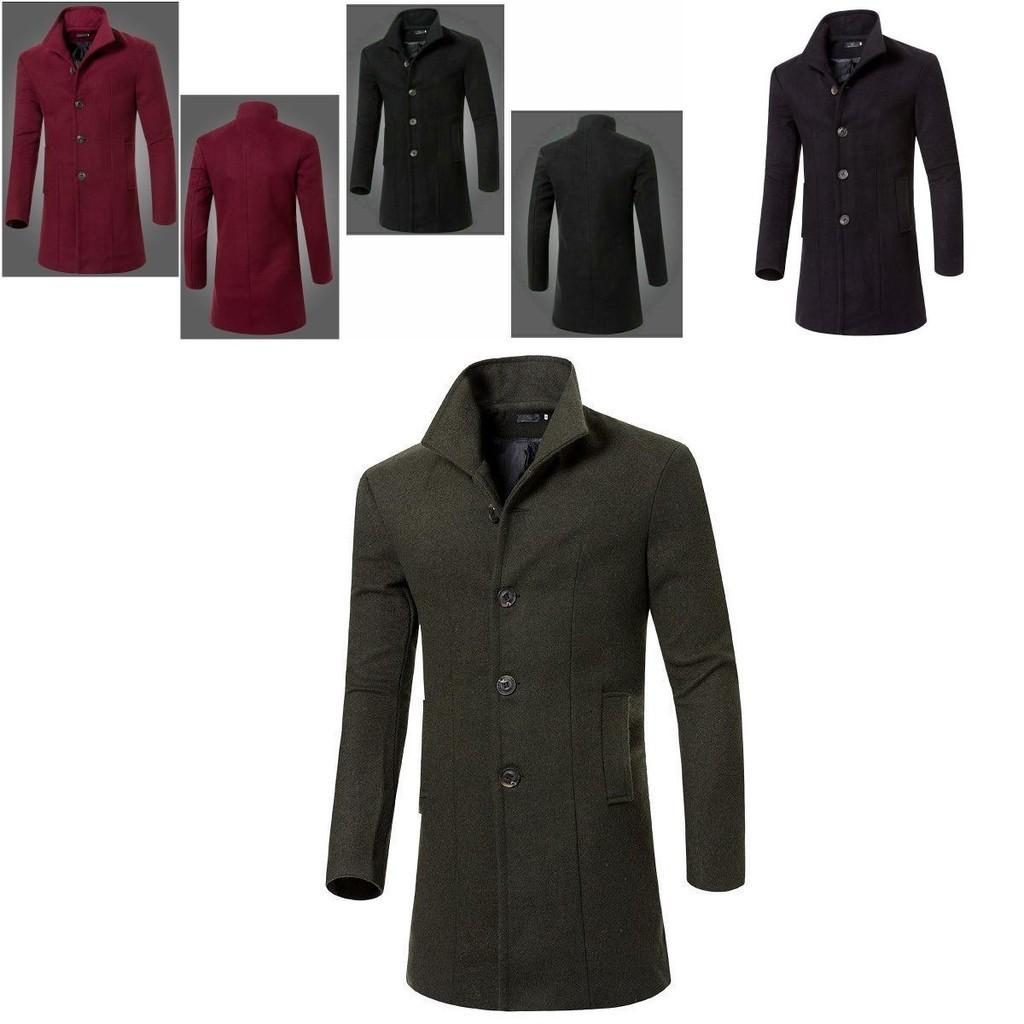 Luxurious Trench Coat Fashion Men's Jacket Winter Warm Wool Coat Outwear Long Overcoat