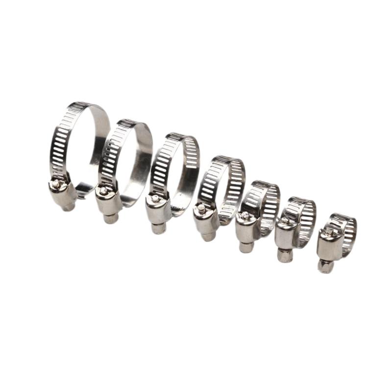 50Pcs Stainless Steel Hose Clamp Kit 1/4" To 1-1/8" T-Bolt Car Fuel Tube Pipe Clamp Worm Gear Plier Tools Water Pipe Accessories