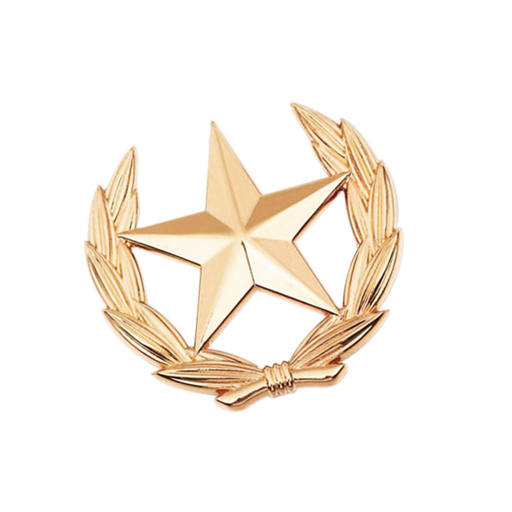 Stylish Wheat And Star Emblem Brooch Alloy Vintage Pin Wheat Star Brooch Pin For Clothing Accessories Lapel Decor