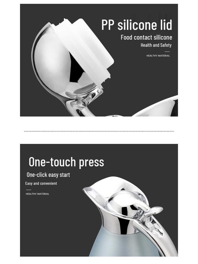 2L European-Style Insulated Vacuum Coffee Pot, 304 Stainless Steel - Keeps Drinks Hot or Cold