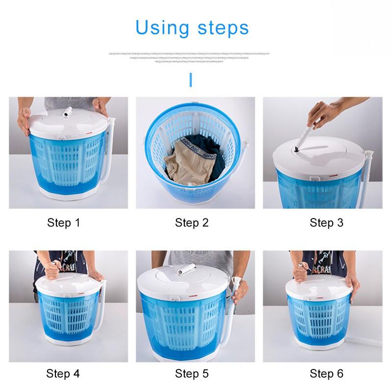Manual Hand Crank Mini Washing Machine Portable Non-Electric Compact Laundry Dryer Dormitory Large Capacity Spin Dryer