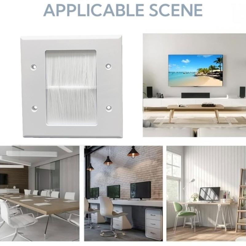 Kabelgenomföring Vägguttag Kabelgenomföringsskydd Infälld Borste Väggplatta Enkelväggsuttag Kabelgenomföringsplatta HX6C