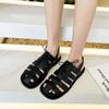 Hohle Damenschuhe 2024 Neue Sommer Einfache Kreuzgewebte Flache Absätze Sandalen Römisch Retro Geschlossene Zehenpartie Schnürung Mode Sandalen Damen