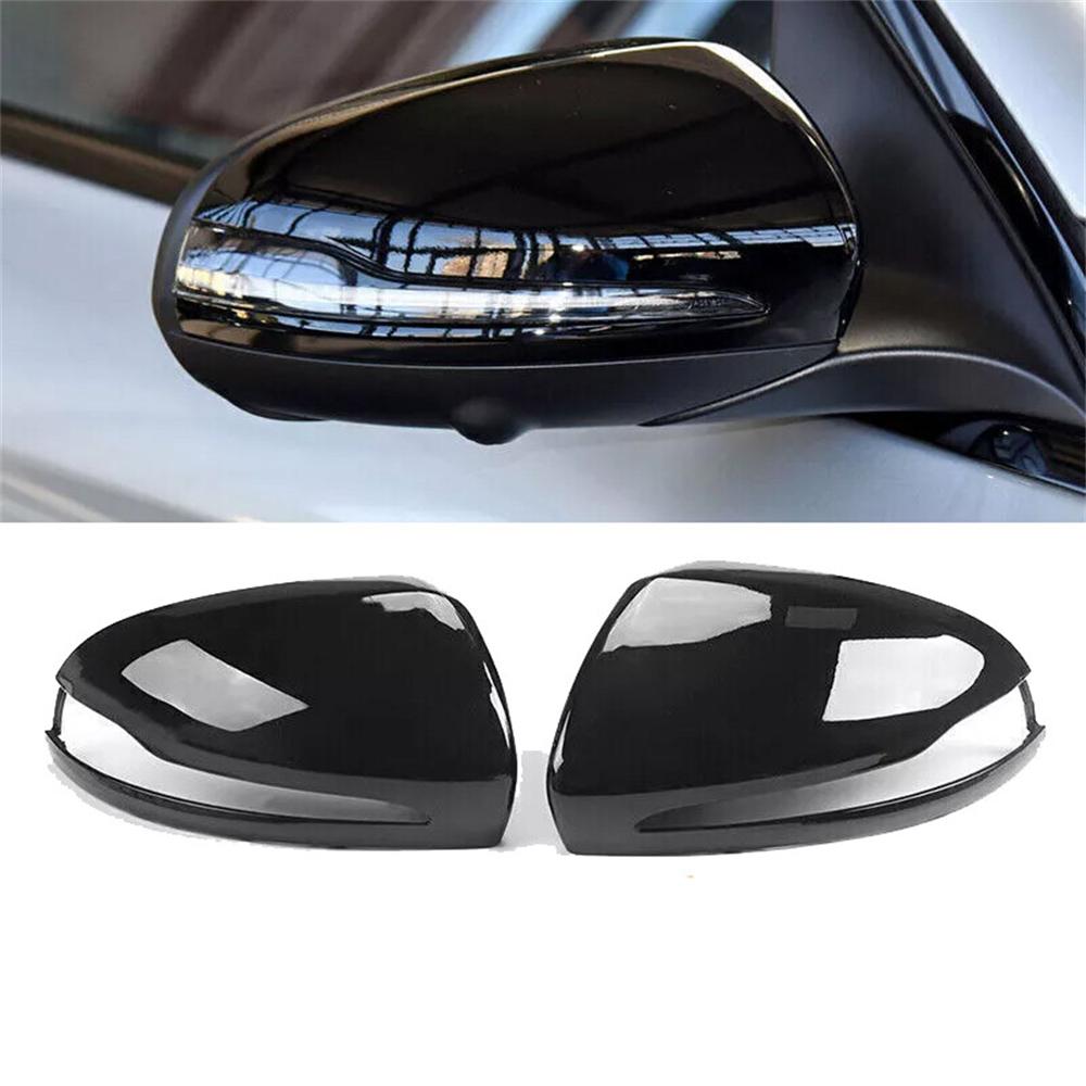 Gloss Black Mirror Cover Caps For Mercedes Benz W205 X253 W213 W222 2016-2020