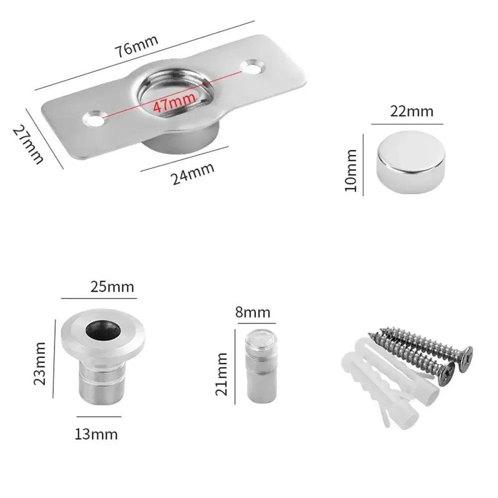 

Дверной стопор Прочный держатель двери Нержавеющая сталь Невидимый магнитный буфер Бесшумный Дверной касание Дверное сопротивление Фурнитура дверного стопора
