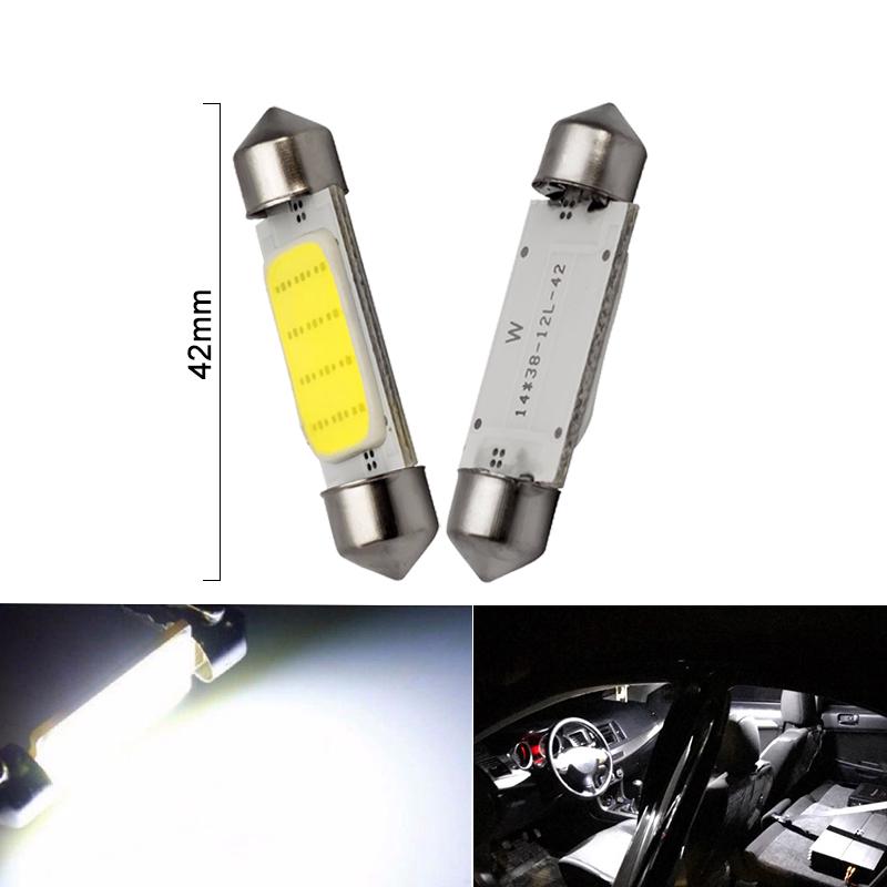 2 PCS C5W C10W Festoon 31mm 36mm 39mm 41mm LED Bulbs COB 12SMD 12V 7000K White Car Interior Dome Reading License Plate Lights