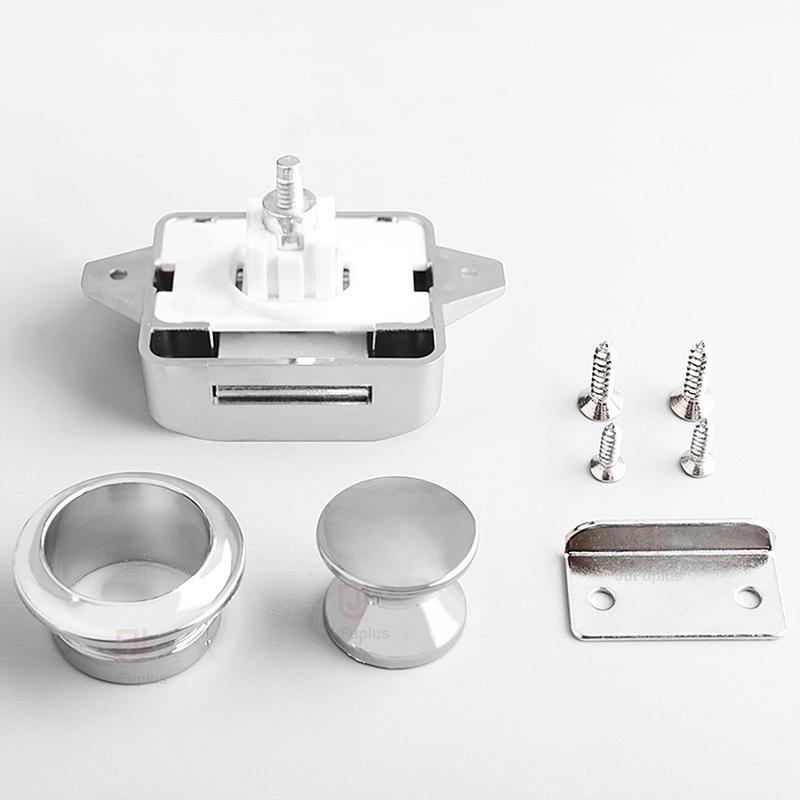 Camping Car Push Lock Keyless Zinc Alloy Button RVs Van Caravan Motorhome Locks Furniture Drawer Cabinet Door Lock Hardware