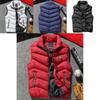Mens Winter Warm Padded Sleeveless Puffer Jacket With Stand Collar And Zipper Closure
