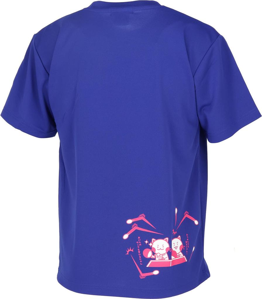Yasaka Logo Nyanko Table Tennis Short Sleeve Medium T-Shirt 4, Blue,